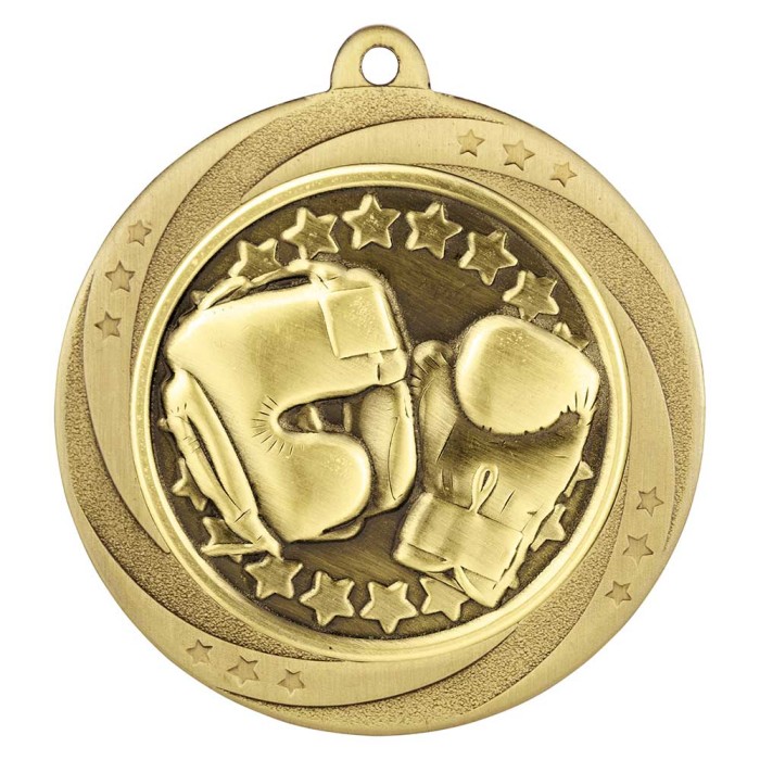 GOLD 60MM BOXING SUPER STAR MEDAL
